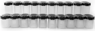 Produktbild von TUPPERWARE Gewürz-Riese 270 ml (10) schwarz + Zwerge 120 ml (10) schwarz Gewürz Behälter