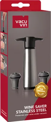Immagine prodotto di Pompa per vino Vacu Vin - se 2 zátkami na víno - Salva vino in acciaio inox - Argento