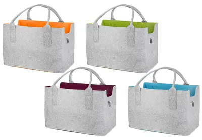 Produktbild von Gilde Tasche, rechteckig, "Colorful", Filz, grau, L. 26 cm, B. 40 cm, H. 25 cm 44738 4063387447383 4 Stück (4-fach sortiert)
