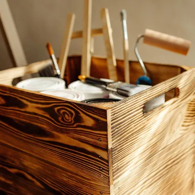 Immagine prodotto di Creative Deco Cassetta in Legno Fiammato Adatta agli Scaffale Kallax | Cestino Portaoggetti con Maniglie 33x37x33cm | Contenitori, Cubi Portaoggetti