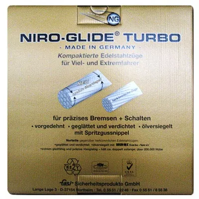 Immagine prodotto di Cavo interno del freno TURBO, 50 pezzi in scatola, nipplo a rulli, Ø = 1,6 mm, L = 2050 mm, Fasi, 104010023