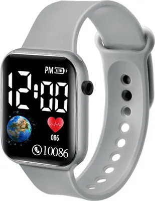 Produktbild von Elektronische LED-Uhr, wasserdicht, verstellbar, weiches Silikonarmband, quadratisches Zifferblatt mit Erdzifferblatt, für Kinder und Studenten, lässig, Sport, digitale Armbanduhr, Geburtstagsgeschenk