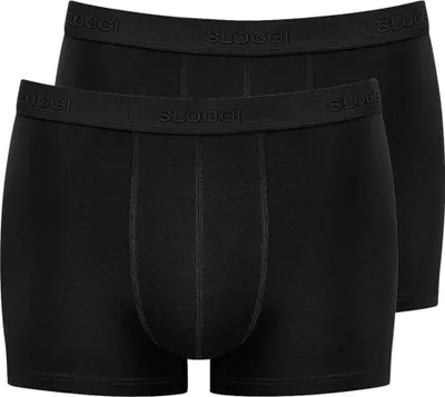 Immagine prodotto di Boxer da uomo Sloggi, confezione da 2 - 24/7, cotone, tinta unita nero S (Small)