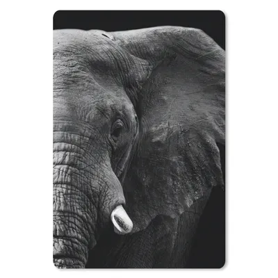 Produktbild von MuchoWow® Mauspad Mousepad Tiere - Elefant - Wild - Schwarz - Weiß 18x27 cm - Mousepads - Maus Mat - Pad - Mausunterlage
