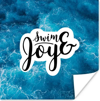 Produktbild von MuchoWow® Poster Meer - Schwimmen - Zitate - Sommer 75x75 cm - Wand Dekoration