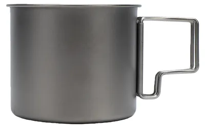 Obrázok produktu pre Kempingový hrnček na kávu Ti Cup so sklopným uchom, ľahký a prenosný, ideálny na výlety do prírody a turistiku, 8 cm