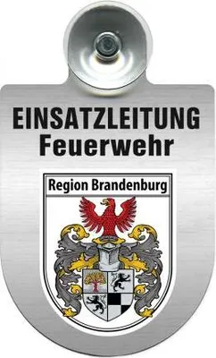 Produktbild von Einsatzschild Windschutzscheibe incl. Saugnapf - Einsatzleitung Feuerwehr - 309476 - incl. Regionen nach Wahl Color - Region Brandenburg