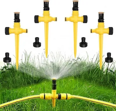 Obrázok produktu pre 4 ks 360° otočná striekacie pištole na záhradnú hadicu, striekacie pištole na záhradnú hadicu, striekacie pištole na záhradnú hadicu, automatické zavlažovanie, nastaviteľné, oranžové