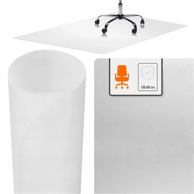 Image de Tapis de protection pour chaises de bureau, 90 x 130 cm, pour le sol, couleur laiteuse