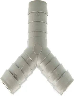 A Y-shaped hose connector.
