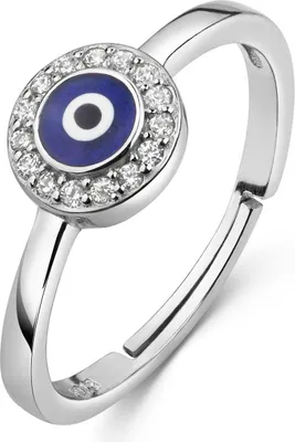 Produktbild von MATERIA by Matthias Wagner Ring Auge von Nazar mit Zirkonia 925 Sterling Silber Gr. 54-56 verstellbar SR-21