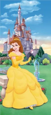 Immagine prodotto di Poster Disney Principessa Belle Verde, Giallo e Blu - 600744 - 90 x 202 cm
