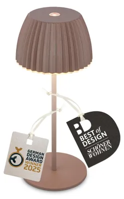 Zdjęcie produktu dla Lampa stołowa LED, akumulatorowa, z regulacją jasności, bezprzewodowa, sterowana dotykiem, do użytku wewnątrz i na zewnątrz