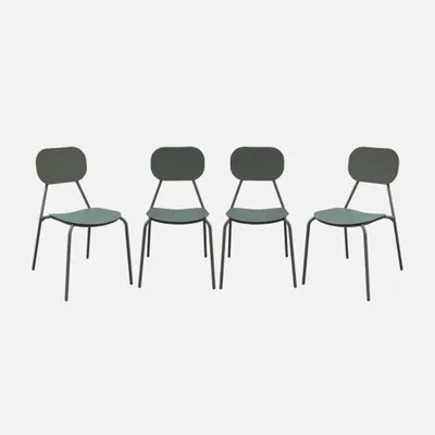 Immagine prodotto di Set 4 sedie da giardino in alluminio, Verde kaki