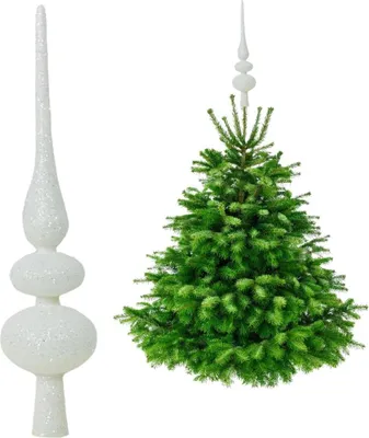 Produktbild von Weiße Christbaumspitze - Glitzer Christbaumspitze 29 cm
