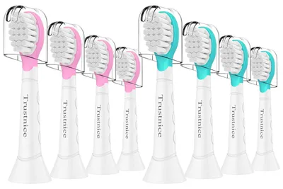 Immagine prodotto di Spazzolini da denti per bambini, 8 pezzi, rosa e blu