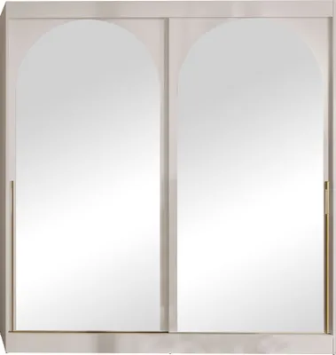 Produktbild von MIRJAN24 Schiebetürenschrank Modin 200, mit Spiegel, Kleiderschrank vom Hersteller (Farbe: Cashmere / Cashmere + Gold)