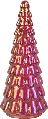 Zdjęcie produktu dla Clayre & Eef Dekoracja świąteczna figurka choinka Ø 11x26 cm różowe szkło