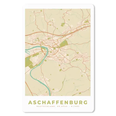 Produktbild von MuchoWow® Mauspad Mousepad Karte - Jahrgang - Afschaffenburg - Karte 40x60 cm - Mousepads - Maus Mat - Pad - Mausunterlage - Schreibtisch Accesoire