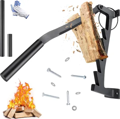 Produktbild von Manueller Holzspalter Wandhalterung Brennholzspalter sicher Anzš¹ndspalter Handholzspalter Kohlenstoffstahl mit 2 Abziehbar Griff, Anzš¹ndholz Spalten Werkzeug fš¹r Outdoor & Indoor