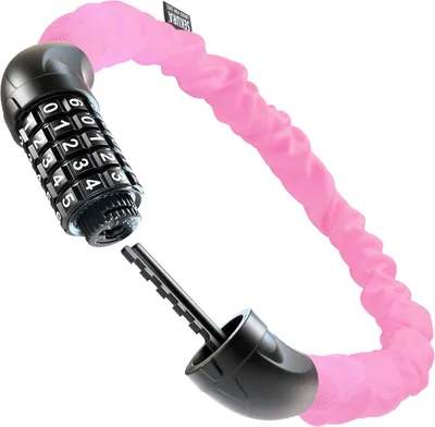 Imagen del producto de Candado con código de 5 dígitos - Acero templado de 6 mm - Color rosa