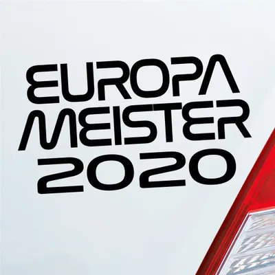 Produktbild von Auto Aufkleber Europameister 2020 18x10 cm Schwarz Matt Sticker Heckscheibenaufkleber