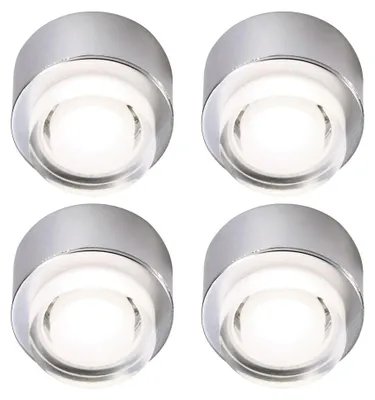 Produktbild von 4er Set LED Aufbauleuchte, silber, D 4 cm