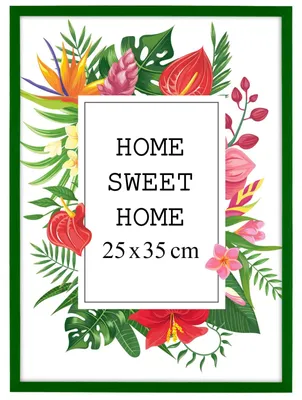 Obrázok produktu pre MG Design, zelený rám na obrázky, 25 x 35 cm – vyrobený z prírodného dreva s akrylovým sklom, určený na zavesenie aj na postavenie, vhodný na fotografie, plagáty a puzzle