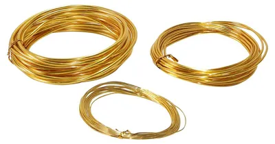 Aluminiumdraht 3er-Set, 1/2/3 mm x 5 m, Gold, flexibel für Basteln & Schmuck