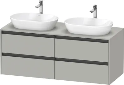 Produktbild von Duravit Ketho.2 Wastafelonderkast 140x55x56,8 cm Mat Betongrijs
