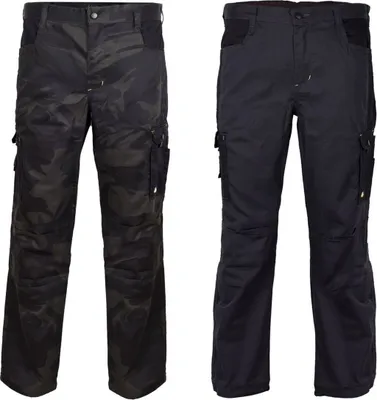 Two pairs of cargo pants are shown side-by-side against a white background.
