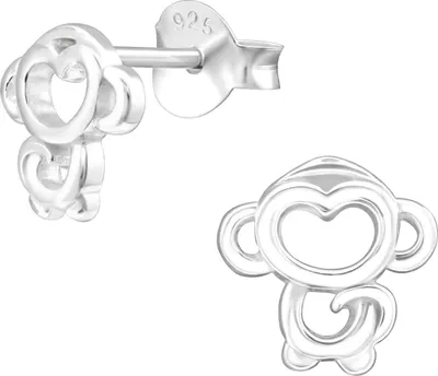 Produktbild von Kinder Ohrringe mit Affe Ohrstecker 925 Sterling Silber