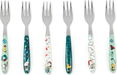 Produktbild von Excelsa Set mit 6 Kuchengabeln Peanuts Shiny And Bright Edelstahl Bunt