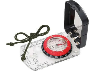 Produktbild von Herbertz-Plattenkompass, flüssigkeitsgedämpfte Kapsel,, 360 Grad Einteilung, transparente Grundplatte, Klinometer