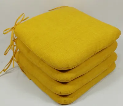 Produktbild von Rattani Sitzkissen Stuhlkissen Billy 40 x 40 cm Fb. gelb, Set 4