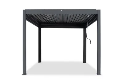 Produktbild von Simpo Lifestyle | Pergola Aluminium freistehend | 3x3 M | Lamellendach anthrazit | LED