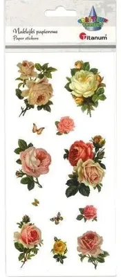 Produktbild von Papieraufkleber, Rosen, 12 Stück - Titanum