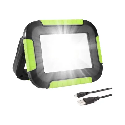 Produktbild von Wiederaufladbare LED Arbeitsleuchte 500lm mit 4400mAh Powerbank, 3 Lichtmodi, spritzwassergeschützt für Camping, Werkstatt, Garage, Notfall und Zelt