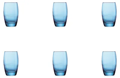 Imagen del producto de Salto, vaso tipo "long drink" en color azul hielo, 35 cl - paquete de 6 unidades