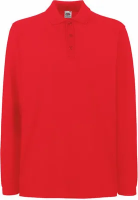 Produktbild von Fruit of the Loom - Premium Long Sleeve Polo - Red - L