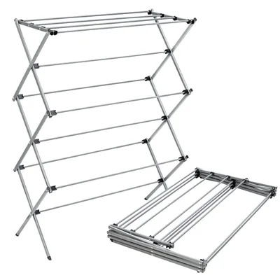 Zusammenklappbarer Wäschetrockner, Stahl, silber, 50 lbs