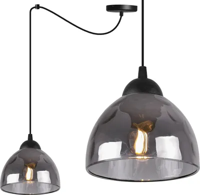 Obrázok produktu pre Závesná lampa pavúk Benátky 1-svetlo so skleneným tienidlom vo farbe grafitu E27