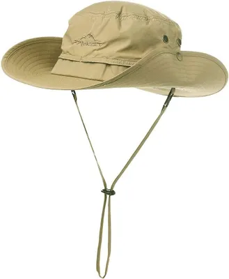 Immagine prodotto di Cappello da sole con protezione UPF 50, ampia tesa, ideale per la pesca, realizzato in tessuto a rete, impermeabile e traspirante