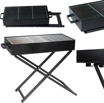 Obrázek produktu pro TG56280 skládací zahradní gril na dřevěné uhlí přenosný nastavitelný