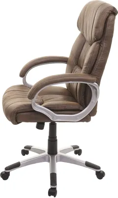 Produktbild von Bürostuhl HWC-A71, Chefsessel Drehstuhl Schreibtischstuhl, Stoff/Textil, Wildleder-Optik braun