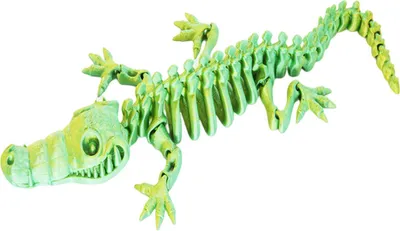 Produktbild von 3D-gedruckte Skelett-Krokodilfigur, bewegliche Gelenke, Knochenkrokodilfigur, artikuliertes Tiermodell, Spielzeug, Home Office, Schreibtisch-Dekoration, Ornament