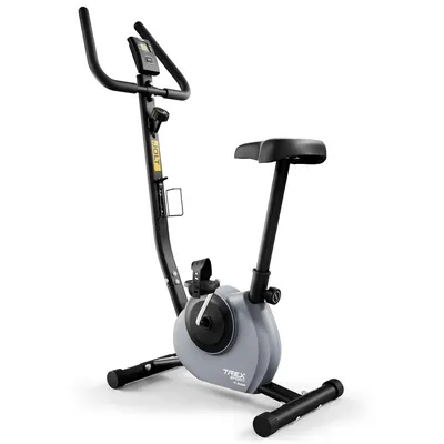 Produktbild von TREX SPORT Heimtrainer Fahrrad TX-250MB JOLT | Mechanisches Fitnessbike | Fahrrad für zuhause bis 100kg mit Pulssensor, 5 Sitzhöhen, stabil | Grau