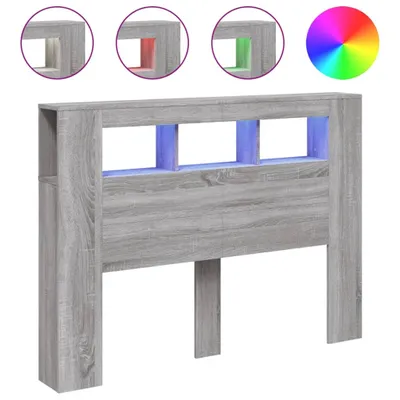 Produktbild von LED-Kopfteil Grau Sonoma 140x18,5x103,5 cm Holzwerkstoff