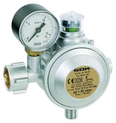 Produktbild von GOK Gewerberegler 90 Grad mit Manometer + Bogapro Lecksuchspray