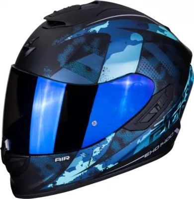 Produktbild von Scorpion EXO 1400 Air Sylex Helm Farbe: Schwarz Matt/Blau, Grösse: XXL (63/64)